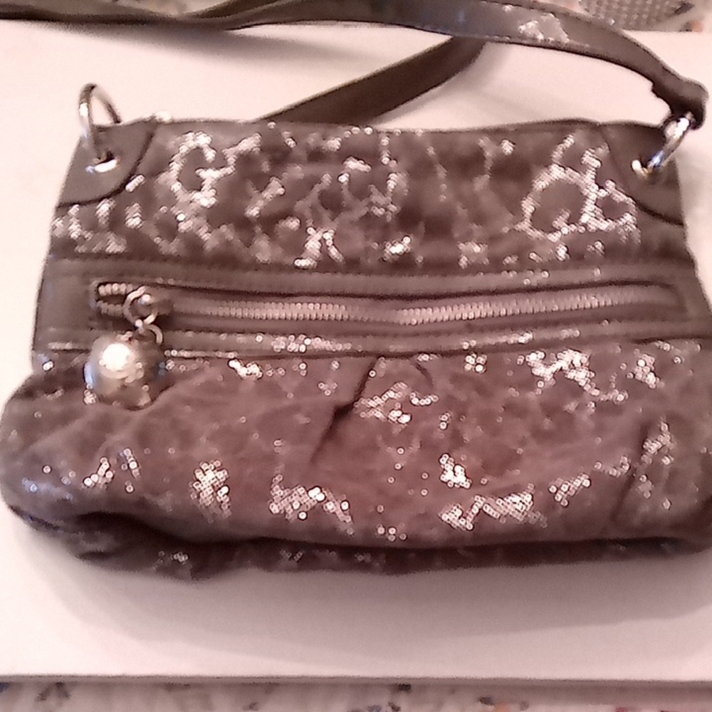 Sienna Ricchi Small Stylish Silver Women's HandBag Crossbody Pre Owned